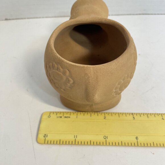 Vintage Ceramic Hippy Hippo Planter with Floral Embossed Design - Picture 12 of 13